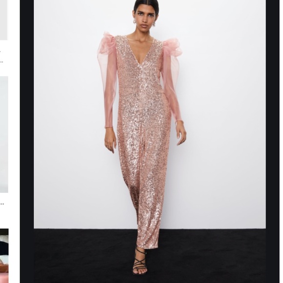 zara sequin jumpsuit